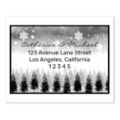 Winter Wonderland Pijnboombos Kerstbruiloft Rubberstempel (Afrduk)