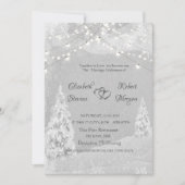 Winter Wonderland, Pine Tree Gray Wedding Kaart (Voorkant)