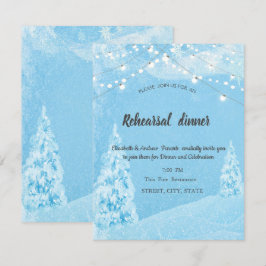 Winter Wonderland, Pine Tree Rehearsal Dinner Kaart