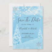 Winter Wonderland, pine Tree Save the Date (Voorkant)