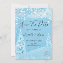 Winter Wonderland, pine Tree Save the Date