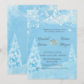 Winter Wonderland, Pine Tree Wedding Kaart (Voorkant / Achterkant)