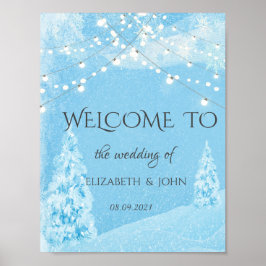 Winter Wonderland, Pine Tree Wedding Poster