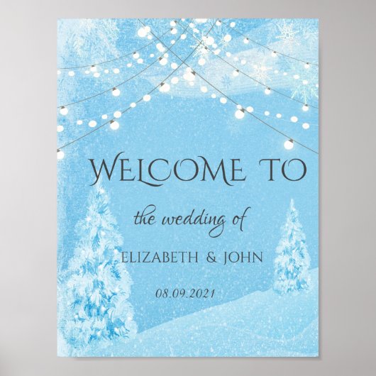 Winter Wonderland, Pine Tree Wedding Poster (Voorkant)