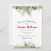 Winter Wonderland Pine Tree Wreator Vrijgezellenfe Kaart (Voorkant)