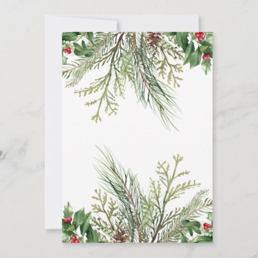 Winter Wonderland Pine Tree Wreator Vrijgezellenfe Kaart (Achterkant)