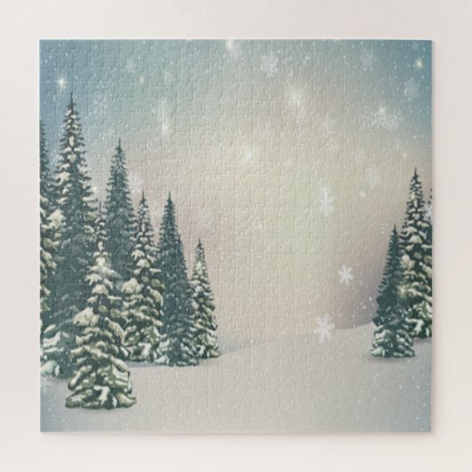 Winter Wonderland,Pine Trees,Forest,Snow Legpuzzel (Verticaal)