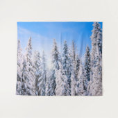 Winter Wonderland Pine Trees in sneeuw Wandkleed (Voorkant (horizontaal))