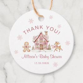 Winter Wonderland Pink Baby Shower Thank You Bedankjes Labels