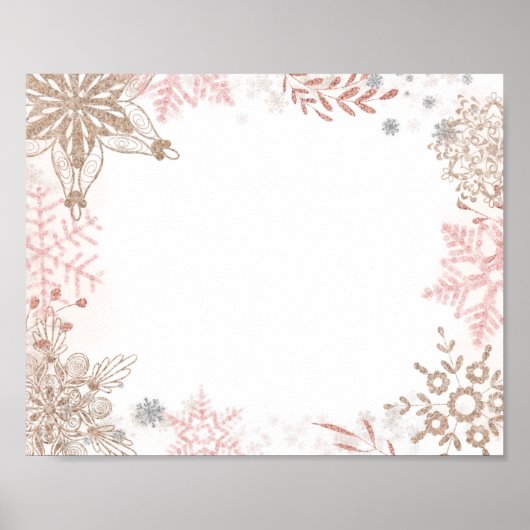 Winter Wonderland Pink Gold Poster (Voorkant)