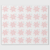 Winter Wonderland Pink Silver Snowflakes Cadeaupapier (Vlak)
