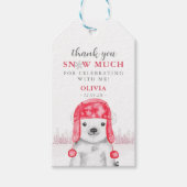 Winter Wonderland Polar Bea meisje gunst bedankt c Cadeaulabel (Voorkant)