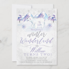 Winter Wonderland Polar Beer Birthday Invitation Kaart