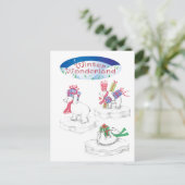 Winter Wonderland Polar Beren Briefkaart (Staand voorkant)