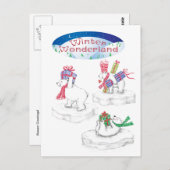 Winter Wonderland Polar Beren Briefkaart (Voorkant / Achterkant)