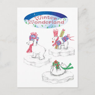 Winter Wonderland Polar Beren Briefkaart