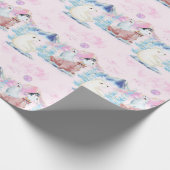 Winter Wonderland Polar Beren en Penguins Scene Cadeaupapier (Hoek)