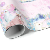 Winter Wonderland Polar Beren en Penguins Scene Cadeaupapier (Rol Hoek)