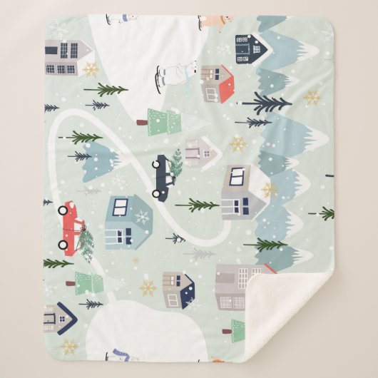 Winter Wonderland: poolkerstmis Beer Sherpa Deken (Voorkant)