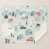 Winter Wonderland: poolkerstmis Beer Sherpa Deken (Voorkant (horizontaal))