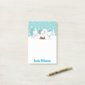 Winter Wonderland Poolvosjes Post-it® Notes (Op bureau)