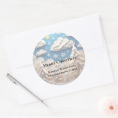 Winter Wonderland Prettig Kerstfeest Ronde Sticker (Envelop)