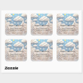 Winter Wonderland Prettig Kerstfeest Vierkante Sticker (Vel)