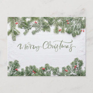 Winter Wonderland Prettig Kerstmis Calligrafie Pij Feestdagenkaart