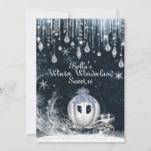 Winter Wonderland Princess Party Kaart (Achterkant)