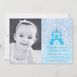 Winter Wonderland Princess Party Photo Invitations Kaart