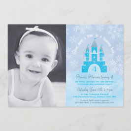 Winter Wonderland Princess Party Photo Invitations Kaart