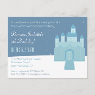 Winter Wonderland Prinses Verjaardagsfeestje Kaart