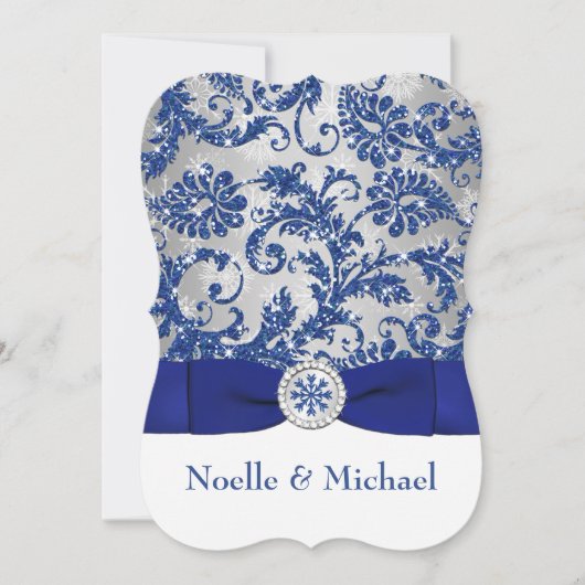 Winter Wonderland PRINTED Buckle Invite - blauw #2 Kaart (Voorkant)