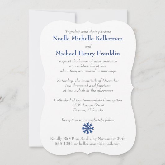 Winter Wonderland PRINTED Buckle Invite - blauw #2 Kaart (Achterkant)