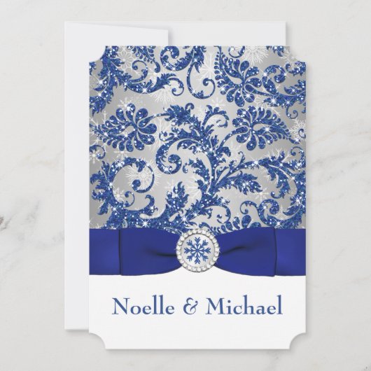 Winter Wonderland, PRINTED Buckle Invite - blauw # Kaart (Voorkant)