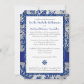 Winter Wonderland, PRINTED Buckle Invite - blauw # Kaart (Achterkant)