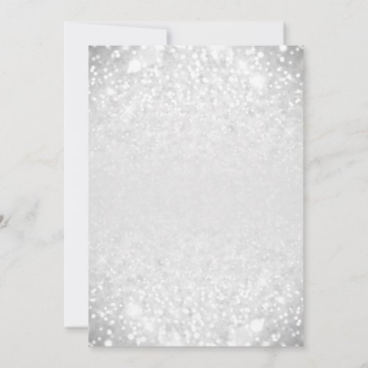 Winter Wonderland Quinceañera 15th Birthday Silver Kaart (Achterkant)