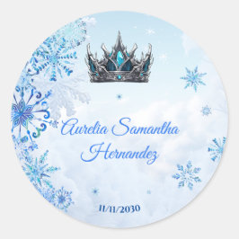 Winter Wonderland Quinceañera Calcamonia Ronde Sticker