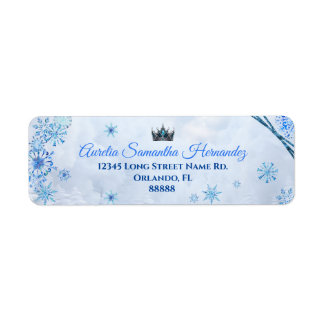 Winter Wonderland Quinceañera Retouradres Etiket