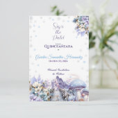 Winter Wonderland Quinceañera Save the Date (Staand voorkant)