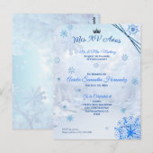 Winter Wonderland Quinceañera Uitnodiging (Voorkant / Achterkant)