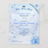 Winter Wonderland Quinceañera Uitnodiging (Voorkant)