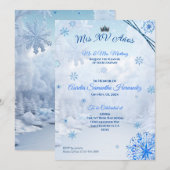 Winter Wonderland Quinceañera Uitnodiging (Voorkant / Achterkant)