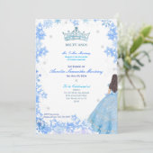 Winter Wonderland Quinceañera Uitnodiging (Staand voorkant)