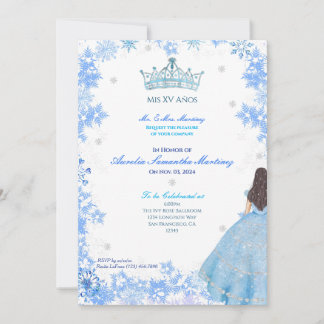 Winter Wonderland Quinceañera Uitnodiging