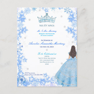 Winter Wonderland Quinceañera Uitnodiging