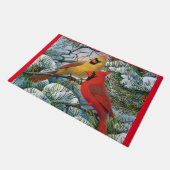 Winter Wonderland Red Kardinaal Birds Kerstmis Deurmat (Schuin)