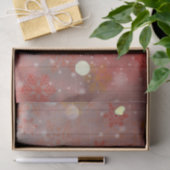 Winter Wonderland Red Snowflakes op hout Tissuepapier (Geschenk)