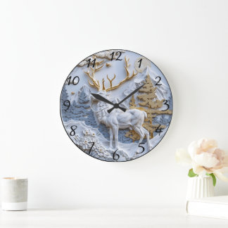 Winter Wonderland Reindeer Charm Grote Klok