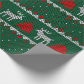 Winter Wonderland, Rendier Pine Tree Green Cadeaupapier (Hoek)